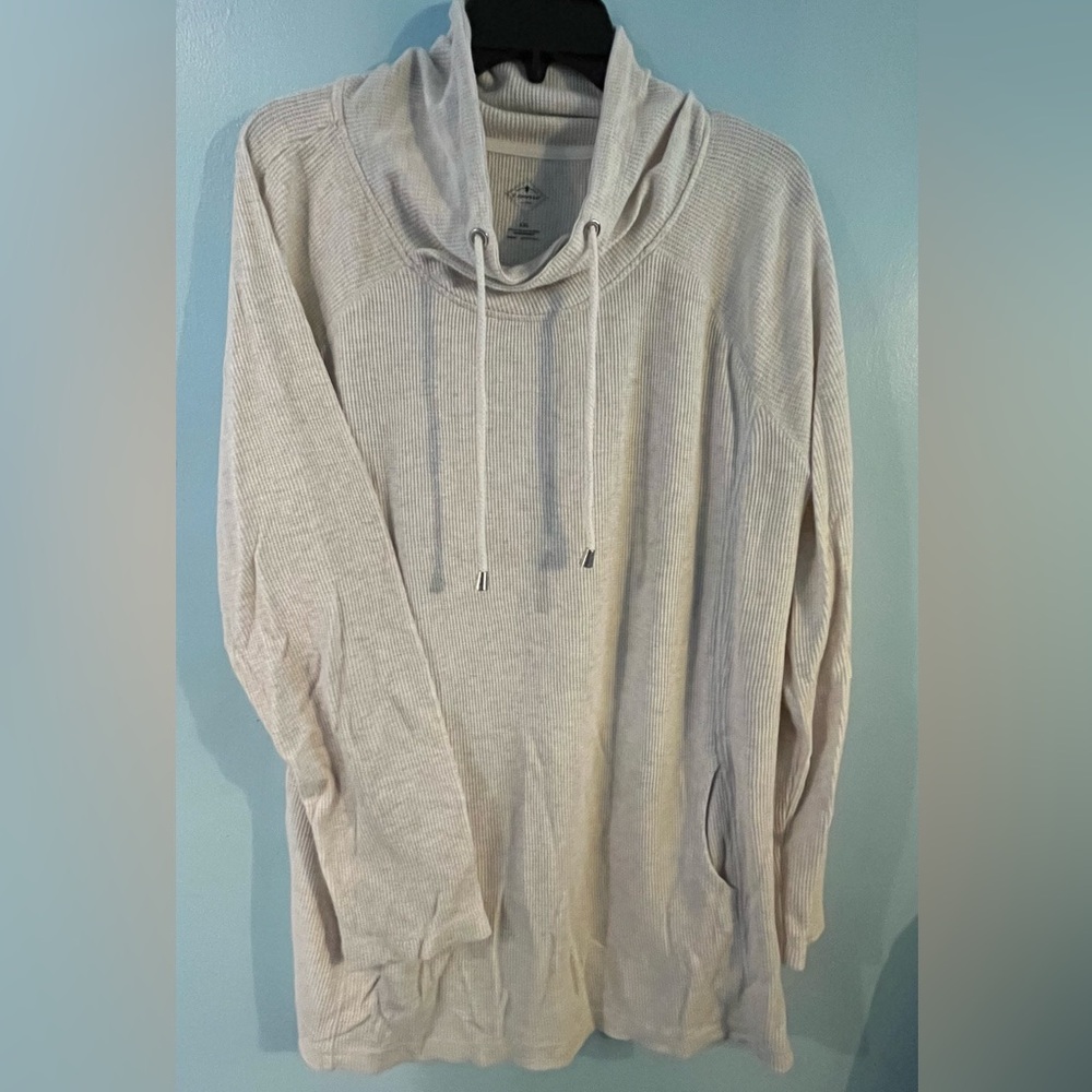 Cowl neck tunic sweater
